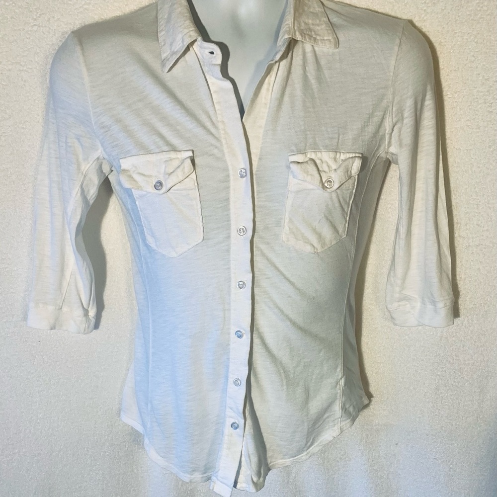 Rare Ultra Soft Cotton Marine Layer White SM Shirt
